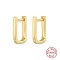 Simple Geometric U-shaped Earrings in 925 Sterling Silver with Gold Plating