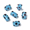 Handmade Lampwork Bumpy Beads, Column, Sky Blue, 15x10.5~11mm, Hole: 1.8mm