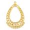 Zinc Alloy Chandelier Component Links, Teardrop, 44x28.5x1.5mm, Hole: 1.6mm.