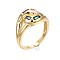 Brass Micro Pave Cubic Zirconia Cuff Rings, Open Rings, Rectangle, Cadmium Free & Nickel Free & Lead Free, Colorful, Golden, US Size 6 3/4(17.1mm)