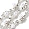 Brass Crystal Rhinestone Cup Chains, with Imitation Pearl, Garment Accessories, White, 9x7mm