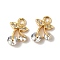 Brass Micro Pave Cubic Zirconia Pendants, Cherry Charms, Real 18K Gold Plated, Clear, 12x8x3mm, Hole: 1.5mm