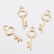 304 Stainless Steel Charms, Key, Golden, 15x6x0.8mm, Hole: 1.5mm