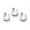 Tarnish Resistant 304 Stainless Steel Pendants, Matte Style, Greek Alphabet, Stainless Steel Color, Letter.U, 10x7x1.5mm, Hole: 1.5mm