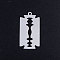 Tarnish Resistant 201 Stainless Steel Pendants, Blade Shape, Stainless Steel Color, 26x14x1mm, Hole: 1.5mm