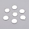 Brass Pendant Cabochon Settings, Plain Edge Bezel Cups, Flat Round , Lead Free & Cadmium Free, Silver Color Plated, Tray: 12mm, 17x14x2mm, Hole: 1.5mm