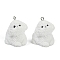Flocky Resin Pendants, Dog, with Platinum Iron Loop, White, 29.5x21x27.5mm, Hole: 2mm
