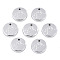 Non-Tarnish 316 Surgical Stainless Steel Charms, Flat Round with Constellation, Stainless Steel Color, Aquarius, 10x2mm, Hole: 1mm