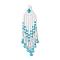 Glass Seed Beaded Tassels Pendants, with Natural Magnesite, Light Sky Blue, 57x15x2mm, Hole: 1.2mm