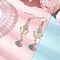 Natural Green Aventurine Butterfly Dangle Earrings, with 304 Stainless Steel Earring Hooks & 304 Stainless Steel Flat Head Pins & Brass Beads & Glass Beads Plastic Beads, Golden, 63x14.5mm