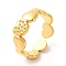 Ion Plating(IP) 201 Stainless Steel Open Cuff Ring Rhinestone Settings, Heart Finger Ring for Women, Real 18K Gold Plated, US Size 6 1/2(17mm), 6~7mm, Fit for 0.8mm Rhinestone