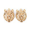 Brass Pendants, Nickel Free, Lion, Real 18K Gold Plated, 18.5x14x6.5mm, Hole: 1.4mm
