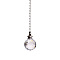 Glass Crystal Ceiling Fan Pull Chain Extenders, with Metal Ball Chains, Round Ball Pendant Suncatcher, Clear, 545mm
