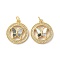 Brass Micro Pave Clear Cubic Zirconia Pendants, Cadmium Free & Lead Free, with Shell and Jump Ring, Real 18K Gold Plated, Butterfly, 20.5x17.5x3.5mm, Hole: 3mm