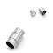 Tarnish Resistant Smooth 304 Stainless Steel Column Locking Tube Magnetic Clasps, Stainless Steel Color, 21x12.5mm, Hole: 10mm