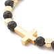 Браслет с поперечными кубическими циркониевыми бусинами BJEW-JB07198-8
