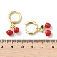 Серьги-кольца из вишневой латуни с эмалью EJEW-M077-14G-02-2