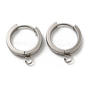 Фурнитура для сережек-колец huggie hoop из нержавеющей стали 201 STAS-A167-01N-P