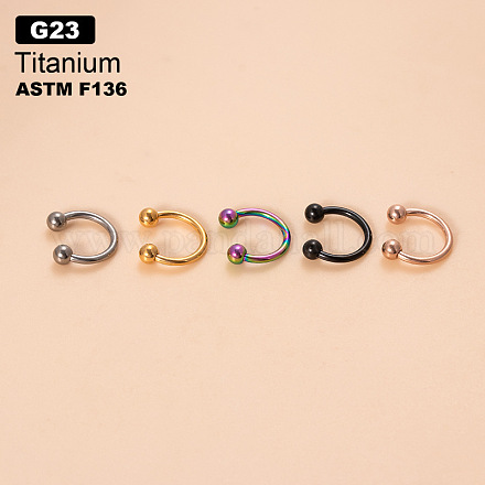 G23 титановые круглые/подковообразные кольца для носа со штангой WGFD71D-06-1
