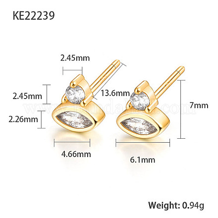 Серьги-гвоздики с кубическим цирконием LS2614-1-1