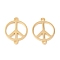 201 Stainless Steel Links, Manual Polishing, Peace Sign PVD Vacuum Plating , Real 18K Gold Plated, 20x15x1.5mm, Hole: 1.6mm