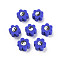 Handmade Polymer Clay Beads, for DIY Jewelry Crafts Supplies, Flower with Yin-yang, Dark Blue, 8~9x7.5~8.5x4~4.5mm, Hole: 1.6~1.8mm