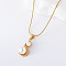 3Pcs French Stainless Steel Pave Imitation Pearl 8 Shaped Pendant Necklaces for Women, White, Golden, 15.75 inch(40cm)