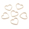 Brass Linking Rings, Long-Lasting Plated, Heart, Real 24K Gold Plated, 13.5x14.5x1mm, Inner Diameter: 13x11mm
