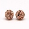 Polymer Clay Rhinestone Beads, Pave Disco Ball Beads, Grade A, Round, PP9, Light Peach, PP9(1.5~1.6mm), 6mm, Hole: 1.2mm