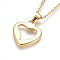 304 Stainless Steel Pendant Necklaces, for Valentine's Day, with Cable Chains and Lobster Claw Clasps, Heart, Golden, 17.6 inch(44.8cm), 1.5mm