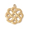 Ion Plating(IP) 201 Stainless Steel Pendants, Flower Charms, Real 18K Gold Plated, 29x25x2.5mm, Hole: 2.5mm