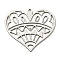 Non-Tarnish 201 Stainless Steel Pendants, Hollow, Heart Charm, Stainless Steel Color, 27x30.5x1mm, Hole: 1.4mm
