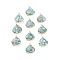 Natural Imperial Jasper Pendants, with Light Gold Tone Iron Edge, Teardrop, 24.5x21x6.5mm, Hole: 2.5mm