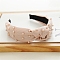 Mesh Beaded Cloth Hair Bands, Wide Twist Knot Hair Accessories for Women Girls, Pink, 170x30mm
