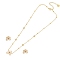 304 Stainless Steel Micro Pave Cubic Zirconia Pendant Necklaces & Stud Earrings Sets, Moon & Cloud, Golden, 15.75 inch(400mm)