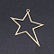 201 Stainless Steel Laser Cut Pendants, Star, Golden, 33x30x1mm, Hole: 1.5mm