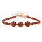 Round Synthetic Goldstone Beaded Bracelets, with Lobster Claw Clasp