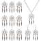 BENECREAT 16Pcs Thai Sterling Silver Plated Dream Catcher Pendants, Tibetan Style Alloy Feather Filigree Charm for DIY Jewelry Earring Bracelet Necklace, 63x28x1.5mm