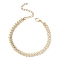Alloy Cobs Chain Bracelet, Leaf Link Chain Bracelet, Golden, 7-1/4 inch(18.3cm)