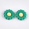Resin Cabochons, Sunflower, Light Sea Green, 15x5mm