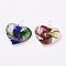 Handmade Lampwork Pendants, Heart, Mixed Color, 49x45x10mm, Hole: 6.5mm