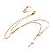 304 Stainless Steel Cable Chains Lariat Necklaces, with Lobster Claw Clasps, Infinity with Cross, Golden, 17.3 inch(44cm), 1mm