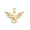 304 Stainless Steel Pendants, PVD Vacuum Plating, Bird Charms, Real 18K Gold Plated, 15.5x19x2.5mm, Hole: 2mm