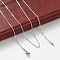 Brass Box Chain Necklaces for Women, With 304 Stainless Steel Lobster Clasp, Rack Plating, Lead Free & Cadmium Free, Long-Lasting Plated, Platinum, 15.98 inch(40.6cm) long+ 50~60mm extender, 0.04 inch(0.1cm)