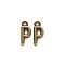 Tibetan Style Alloy Pendants, Cadmium Free & Nickel Free & Lead Free, Letter P, P: 15.5x6x2mm, Hole: 2mm, about 1535pcs/1000g