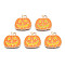Alloy Enamel Pendants, Halloween, Cadmium Free & Lead Free, Pumpkin, Light Gold, Dark Orange, 20x20x1.5mm, Hole: 2mm