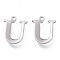 Tarnish Resistant 304 Stainless Steel Charms, Laser Cut, Alphabet, Stainless Steel Color, Letter.U, 12x10x0.8mm, Hole: 1mm