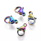 Ion Plating(IP) 304 Stainless Steel Lobster Claw Clasps, Parrot Trigger Clasps, Rainbow Color, 12x7x3.5mm, Hole: 1.5mm