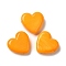 Handmade Lampwork Beads, Heart, Orange, 20x20x7mm, Hole: 1.2~1.5mm