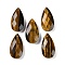 Natural Tiger Eye Pendants, Faceted, Teardrop, 25x13x6mm, Hole: 1mm